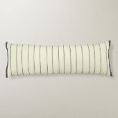 Zwart Beige Verticaal Streeppatroon Lichaamskussen (Achterkant)