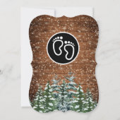 Zwart besneeuwd hout & bos dennen Baby shower Kaart (Achterkant)