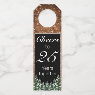 Zwart besneeuwd hout & bos dennen Jubileum Flessenhanger