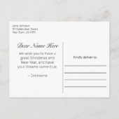 Zwart besneeuwd hout & bos Foto Kerstmis Groet Aankondigingskaart (Achterkant)