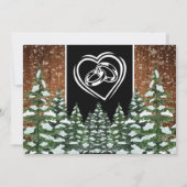 Zwart besneeuwd hout & bos foto uitnodiging (Achterkant)