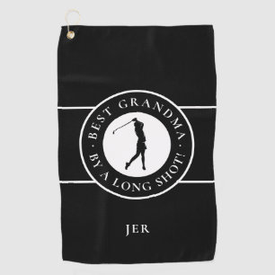 Zwart Beste Oma Bij Lange Naad Dames Monogram Golfhanddoek