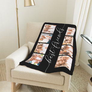 Zwart Beste vrienden Foto Collage Fleece Deken