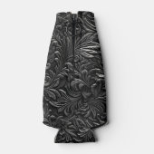  zwart bewerkt leder flesjeskoeler (Achterkant)