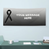 Zwart bewustzijn Ribbon + jouw boodschap Spandoek (Beurs)