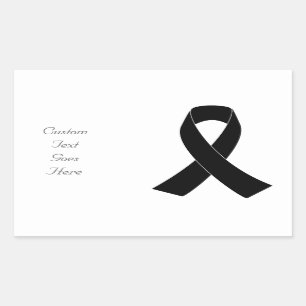 Zwart bewustzijn Ribbon Rechthoekige Sticker