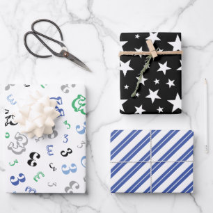 Zwart blauw, aangepast jaarpapier voor ompakken inpakpapier vel