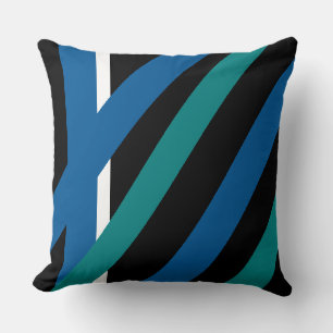 Zwart/blauw/Aqua-kleurenblok Omkeerbare Pillow Kussen