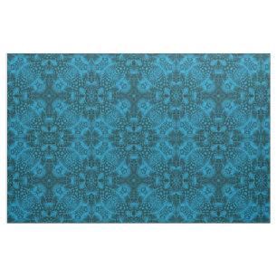 Zwart-blauw- blauw-fractal Kaleidoscoop Stof
