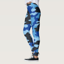 Zwart Blauw Camo Leggings - Tactical Yoga Broek