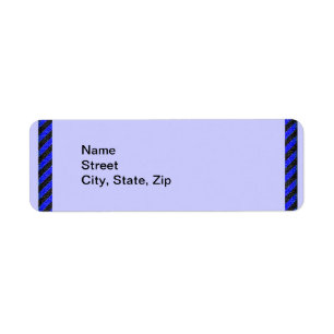 Zwart Blauw Diagonaal Stripes Adres Etiket