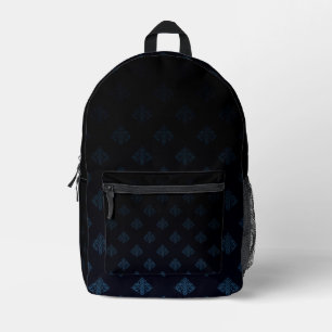 Zwart & Blauw  Diamantmotief Bedrukte Rugzak