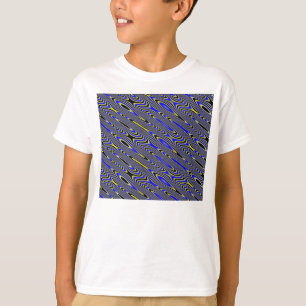 Zwart blauw en Geel Zwavelpatroon Kinder T Shirt