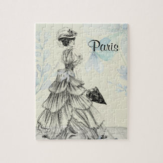  zwart, blauw en wit Parijs Legpuzzel
