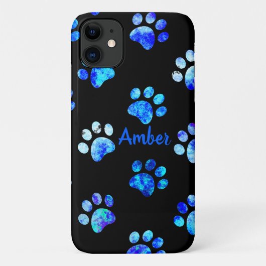 Zwart blauw getextureerd afdrukpatroon op maat Case-Mate iPhone case (Achterkant)