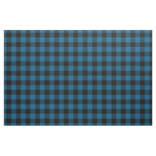 Zwart blauw gingham controleert toneelpatroon stof