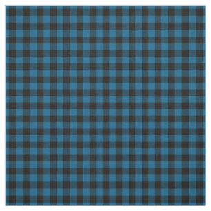 Zwart blauw gingham controleert toneelpatroon stof