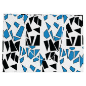 Zwart Blauw Glas in Lood Patroon Groot Cadeauzakje (Achterkant)