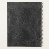 Zwart blauw Gold Glitter Drivers Lederenmonogram Planner (Achterkant)