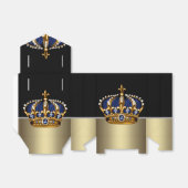 Zwart Blauw Goud Kroonprins Baby shower Bedankdoosjes (Uitgevouwen)