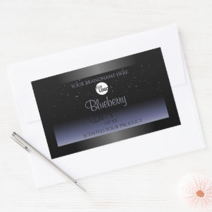 Zwart blauw gradiëntproductlabels Glitter Logo Rechthoekige Sticker