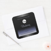 Zwart blauw gradiëntproductlabels Glitter Logo Vierkante Sticker (Envelop)