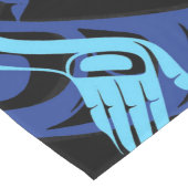 Zwart Blauw Haida Eagle Thunder Vogel Native Art Lange Tafelloper (Hoek)