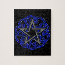 Zwart-blauw Keltisch pentagram