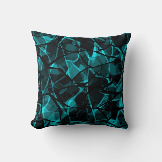 Zwart blauw kussen (Voorkant)