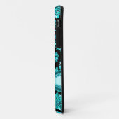 Zwart & Blauw Metallic Bloemen Damasks-Gepersonali Case-Mate iPhone Case (Achterkant/links)