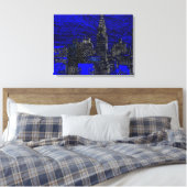 Zwart Blauw New York City Pop Art Canvas Afdruk (Insitu (Slaapkamer))