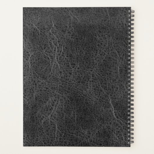 Zwart blauw rood glitter drift lederen monogram planner (Achterkant)