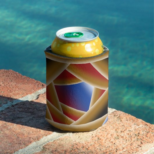 Zwart Blauw Rood Goud Ombre Afgrond Abstracte Kuns Blikjeskoeler (Insitu Zwembad)