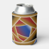 Zwart Blauw Rood Goud Ombre Afgrond Abstracte Kuns Blikjeskoeler (Blikje Voorkant)