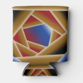 Zwart Blauw Rood Goud Ombre Afgrond Abstracte Kuns Blikjeskoeler (Voorkant)