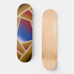 Zwart Blauw Rood Goud Ombre Afgrond Abstracte Kuns Skateboard
