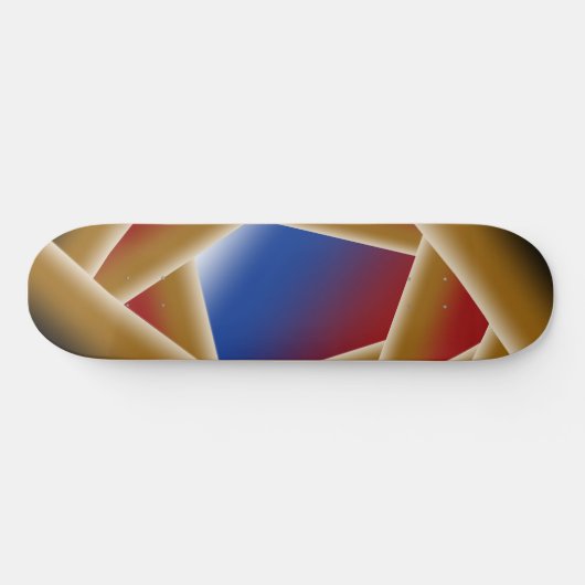 Zwart Blauw Rood Goud Ombre Afgrond Abstracte Kuns Skateboard (Horizontaal)