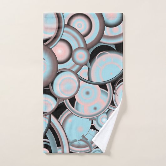 Zwart blauw roze mokkergradiënt Concentric Cirkel Bad Handdoek (Handdoek)