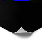 Zwart-blauw Yin Yang Symbol Poster (Hoek)