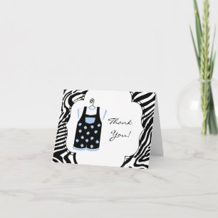 Zwart Blauw Zebra Baby Boy Shower Dank u Bedankkaart