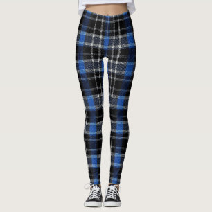 Zwart Blauw & Zilver Plaid Tartan Leggings