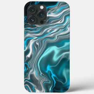 Zwart-blauwe, blauwe, lichtvochtige kunst iPhone 13 pro max hoesje
