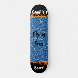 Zwart Blauwe Glitter Achtergrond Cool Aangepast Skateboard