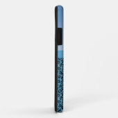 Zwart-blauwe luipaard afdrukken & buighart Case-Mate iPhone case (Achterkant/rechts)