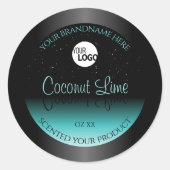 Zwart Blauwgroen Ombre Product Labels Zachte Glitt (Voorkant)