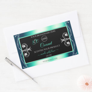 Zwart Blauwgroen product Labels diamanten hart en
