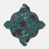 Zwart Blauwgroen Roos Gothic Elegant Wedding Bedankdoosjes (Uitgevouwen)