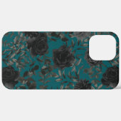 Zwart Blauwgroen Roos Gothic Elegant Wedding Case-Mate iPhone Case (Achterkant / Rechts)