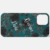 Zwart Blauwgroen Roos Gothic Elegant Wedding Case-Mate iPhone Case (Achterkant / Rechts)