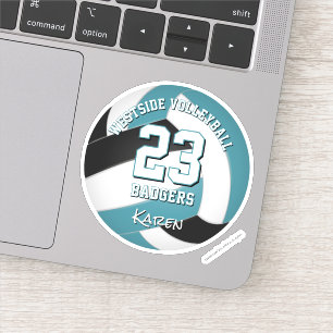 Zwart blauwgroen volleybal Meisjes Jongens Team Kl Sticker